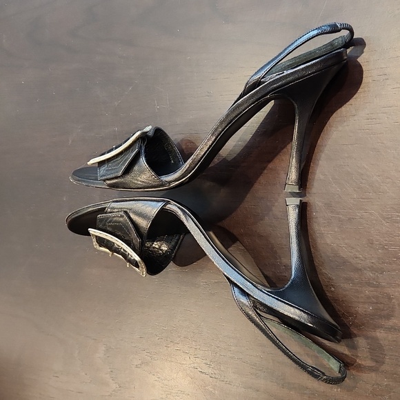 BURBERRY womans slingback heel size 38.5 black, EUC - Picture 9 of 17